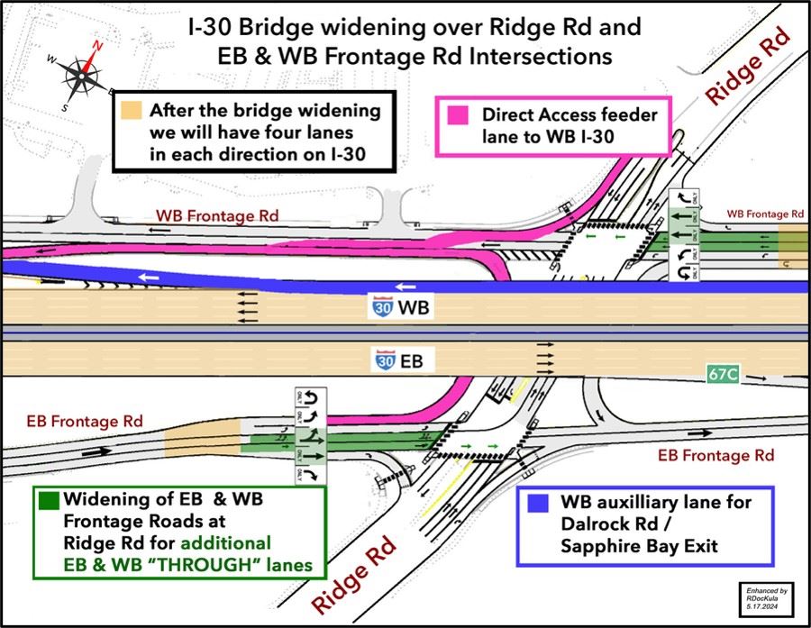 I-30 Bridge Widening Over Ridge Rd Graphic